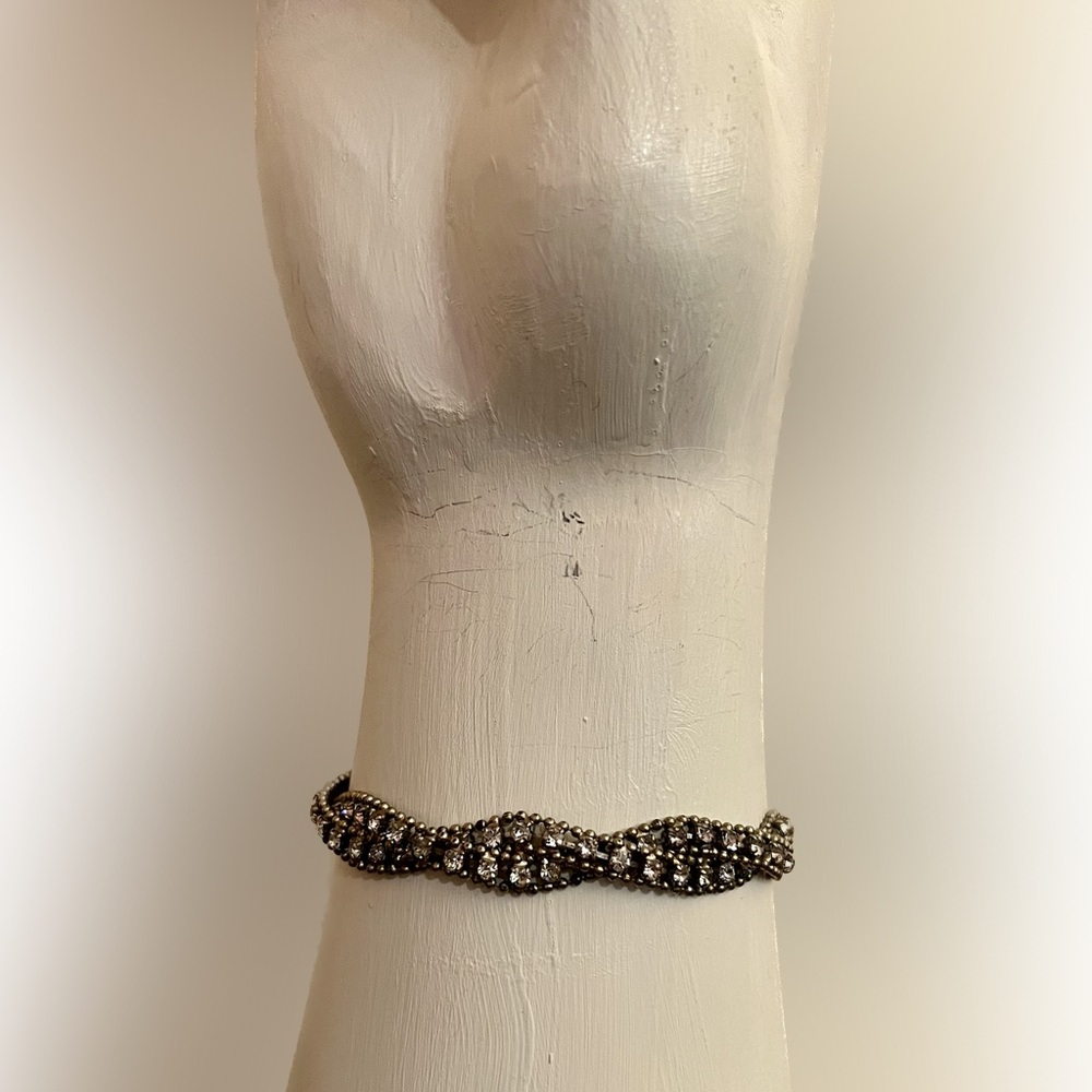 VINTAGE 1960 rhinestone & crystal elegant beaded bracelet. HIGH VALUE - Picture 3 of 4